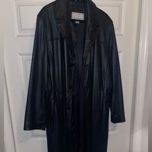 Leather trenchcoat, custom from Wilson’s house of suede and leather